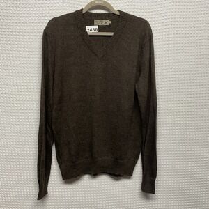 NWOT Peruvian Connection Brown Long Sleev V-Neck Sweater M Peru 100% Baby Alpaca